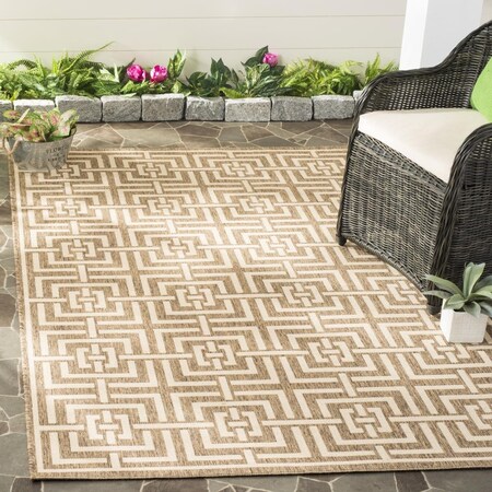 Safavieh 5 ft. 3 in. x 7 ft. 6 in. Beach House Rectangle Power Loomed Area Rug Beige & Cream BHS128D-5